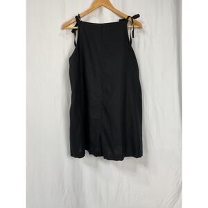 Cos Square-Neck Black Linen Romper Size M